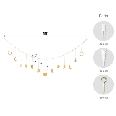 Lunar Phase Metal Wall Garland 3